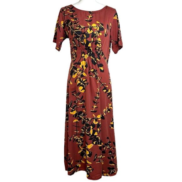 Mata Traders Artsy Traveler Midi Tencel Dress in Eucalyptus Spice‎ Size Medium - Picture 1 of 7